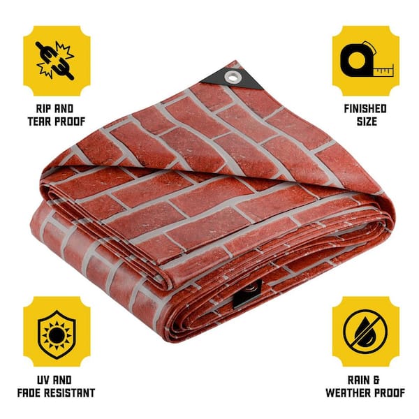 CORE TARPS 25 ft. X 40 ft., Bricks/Black, Extreme Heavy Duty 20