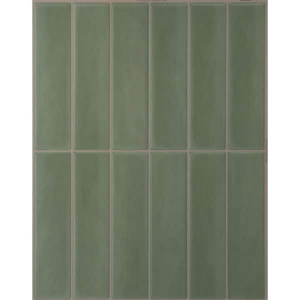 smart tiles Morocco Marrakech Green 11.43 in. x 9 in. Vinyl Peel
