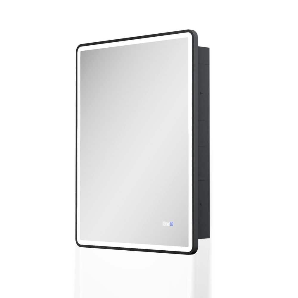 24 in. W x 30 in. H Rectangular Black Recessed/Surface Mount Right Medicine Cabinet with Mirror price history on PriceWatchPro