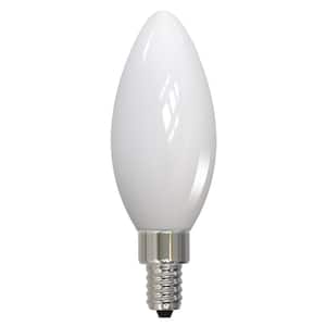 60 - Watt Equivalent Warm White Light B11 (E12) Candelabra Screw Base Dimmable Milky 2700K LED Light Bulb (4-Pack)