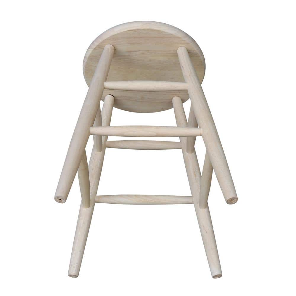 Traditional Solid Hardwood Unfinished Counter Height Stool