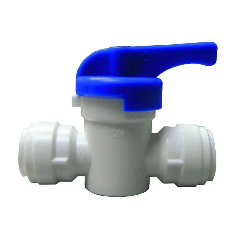 Watts 1/4-in Push-to-connect x 1/4-in Push-to-connect Polymer Quarter Turn  Stop Straight Valve in the Shut-Off Valves department at