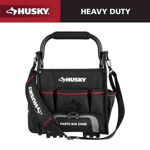 Husky 10 in. Tool Tote with Integrated Parts Bin Zone