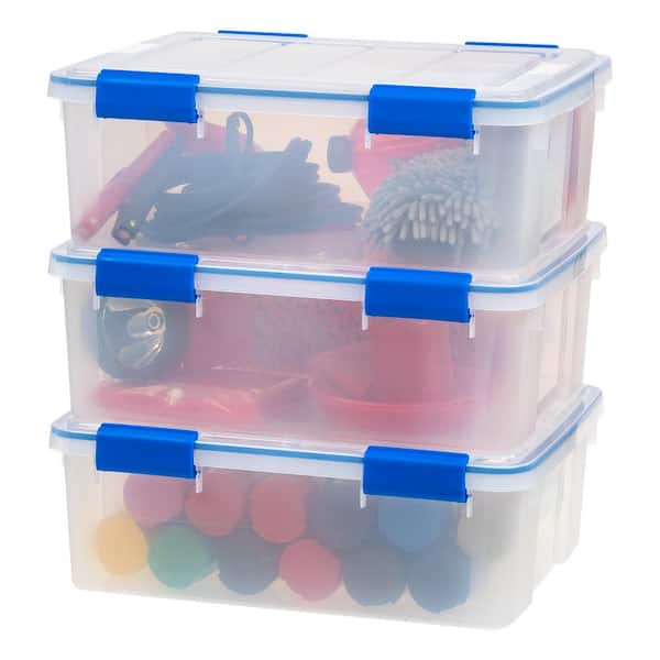 IRIS Weathertight Plastic Storage Container 6.5 Quarts 6 12 x 8 12 x 11 12  Clear - Office Depot