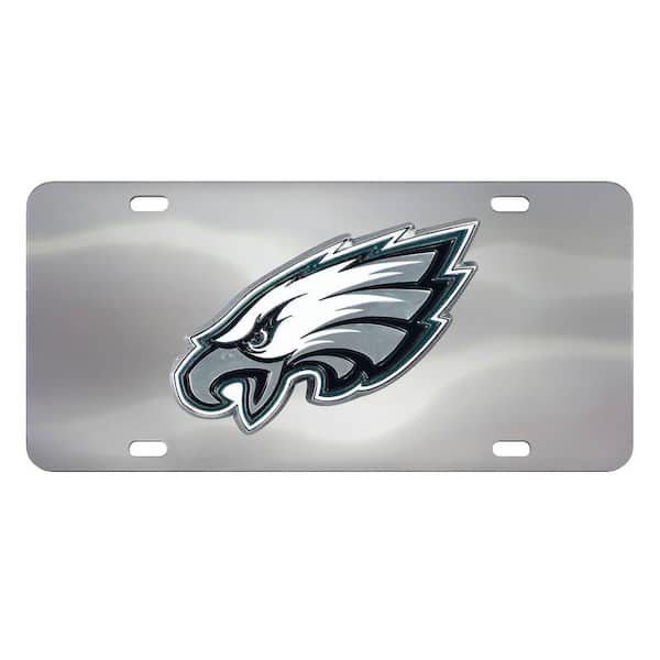FANMATS 6 in. x 12 in. NFL Philadelphia Eagles Stainless Steel Die Cast License Plate