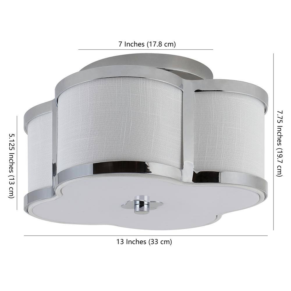 Modern Chrome Glass LED Flush Mount Chandelier, 13"