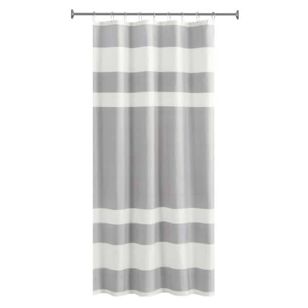 Spa Waffle 36 in. W x 72 in. L Polyester Shower Curtain with 3M Treatment in Grey