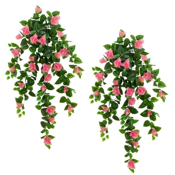 Nearly Natural 41 in. UV Resistant Artificial Hibiscus Hanging