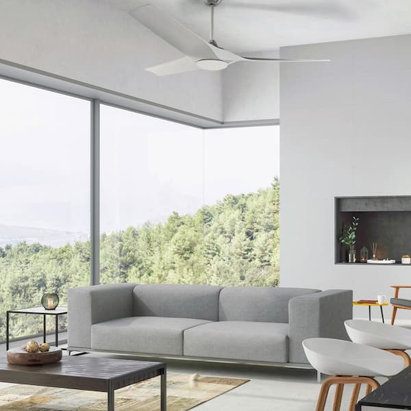 Gossamer 52 in. Integrated LED Indoor Brushed Nickel Ceiling Fan with Remote Control and White Color Changing Light Kit