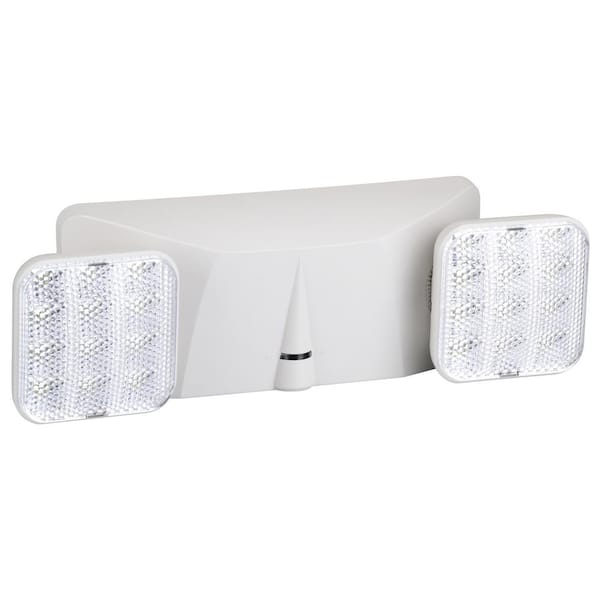 Sunlite 15-Watt Equivalent 120-Volt to 277-Volt Integrated LED White Adjustable Dual Head Emergency Light