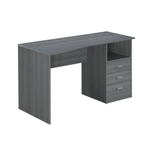 51.25 in. Retangular Gray Wood Writing Computer Desk for Home Office with Storage and Drawers