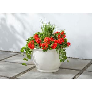 18.8 in. Giselle Large Chalk Resin Composite Planter (18.8 in. D x 12.4 in. H) With Drainage Hole