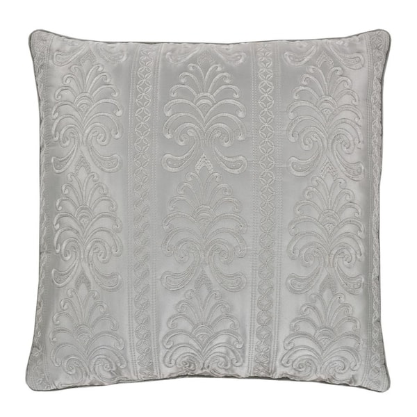 Unbranded Lincoln Silver Polyester 18 in. x 18 in. Square Decorative Throw Pillow