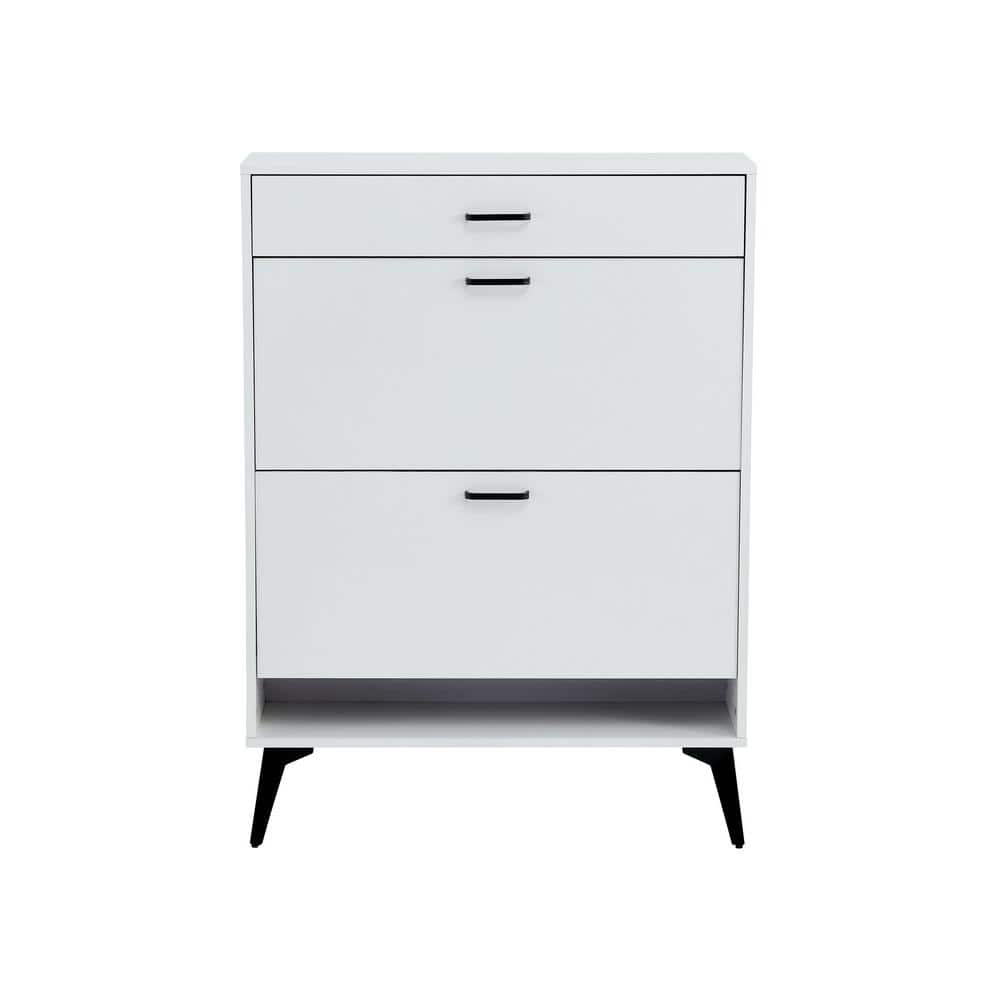 STÄLL Shoe cabinet with 3 compartments, white, 311/8x113/8x581/4 - IKEA