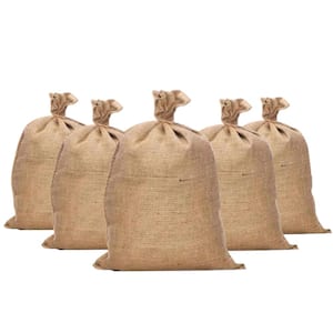 35.5 in. x 23.7 in. Burlap Sand Bags for Flood Water Barrier, Tent Sandbags, Erosion Control-Sand Not Included (5-Pack)