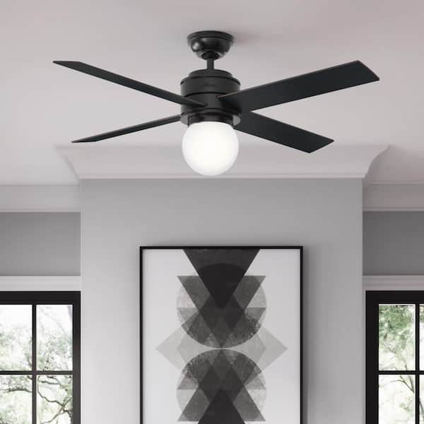 Hunter - Hepburn 52 in. Modern Brass Indoor Ceiling Fan with LED Light Kit and Wall Control