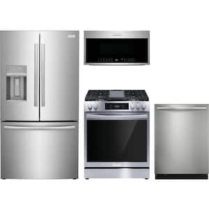 Gallery 27.8 cu. ft. Standard Depth Refrigerator with 5 Burner Slide-In Gas Range and Dishwasher with CleanBoost