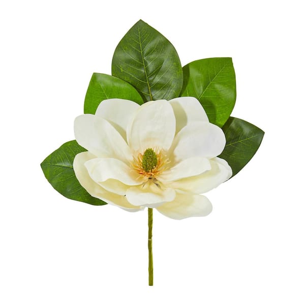 Nearly Natural Indoor 18 in. Magnolia Artificial Flower (Set of 6)