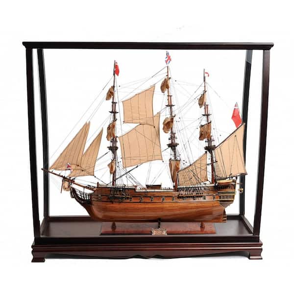 HomeRoots Wood Hand Painted Boat Decorative Sculpture