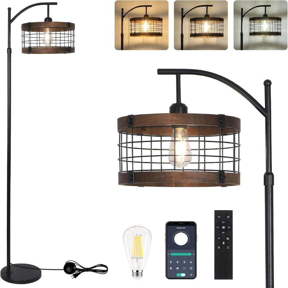 Arc Floor Lamp with Remote & Dimmable LED Bulb price history on PriceWatchPro