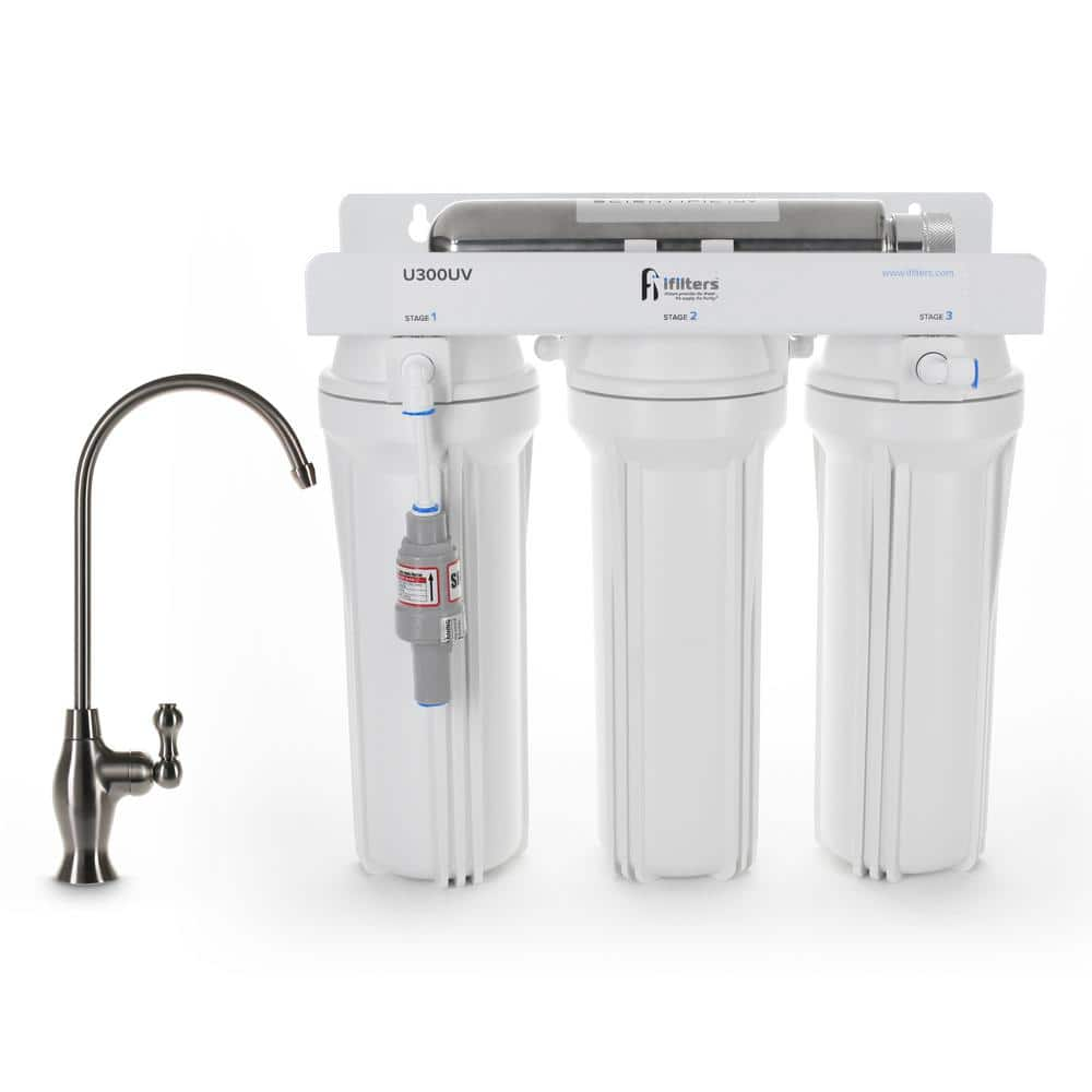 IFILTER 4-Stage Under-Sink UV Drinking Water Filtration System U300UV ...