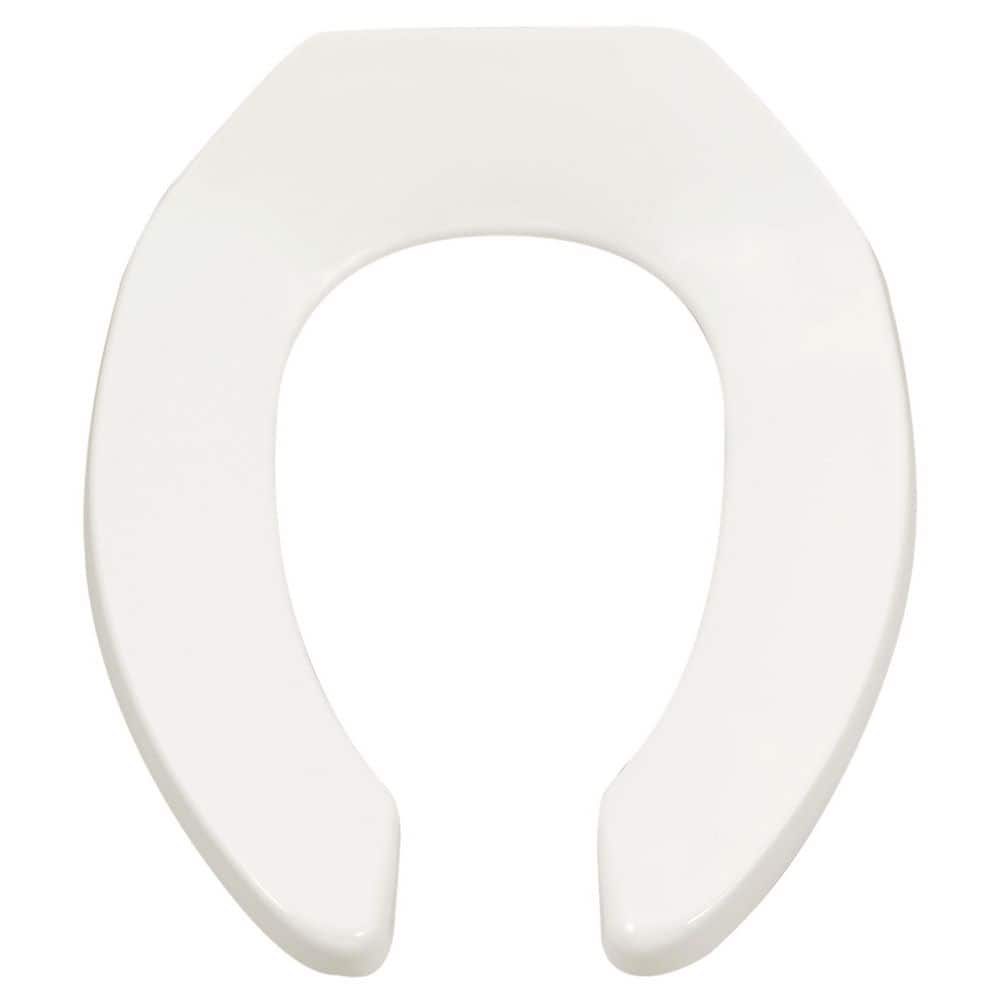White Elongated Open Front Heavy-Duty Toilet Seat