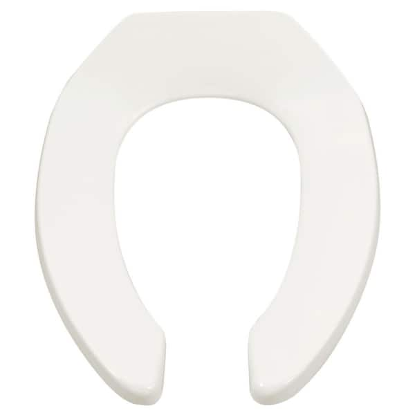 Commercial Elongated Open Front Toilet Seat Less Cover in White