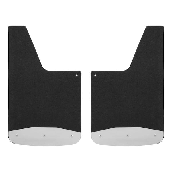 Luverne Universal Front or Rear 12" x 20" Textured Rubber Mud Guards, Stainless Plates