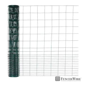 40 in. x 50 ft. 16-Gauge Green PVC-Coated Rabbit Guard Fence, Poultry Fencing Wire Roll for Garden Yard Vegetable Plant