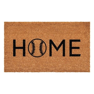 A1 Home Collections A1hc Black/Beige 23.6 in. x 37.4 in. Rubber and Coir Non-Slip Extra Large Heavy Duty Monogrammed I Double Doormat