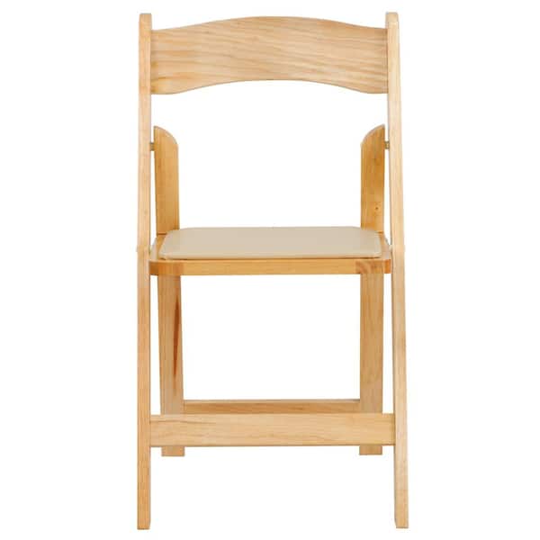 Flash Furniture Hercules Series Natural Wood Folding Chair with