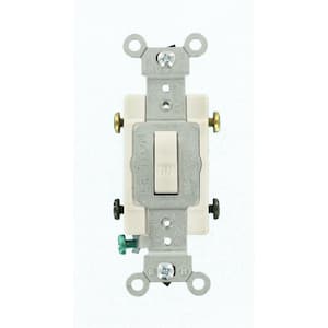 15 Amp Commercial Grade Double-Pole Toggle Switch, White