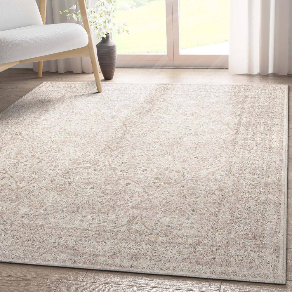 Ivory & Cream 8' x 10' Flat-Weave Chenille Area Rug