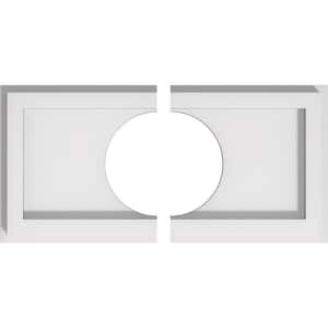 12 in. x 6 in. x 1 in. Rectangle Architectural Grade PVC Contemporary Ceiling Medallion (2-Piece)