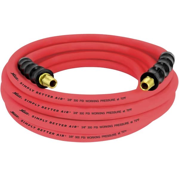 1/4" NPT Fitting  3/8’’ X 25’ Air Compressor 25 FT Red Rubber Air Hose 300 PSI 