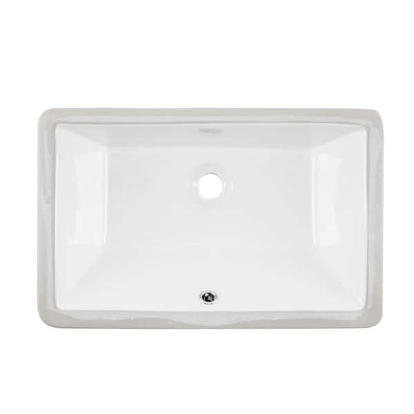 Cahaba 21 in. x 13-3/8 in. Glazed Porcelain Bathroom Sink in White