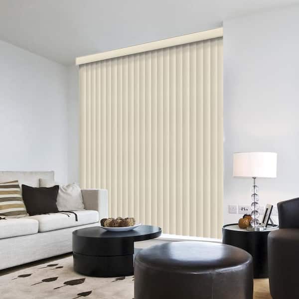 Home Decorators Collection Suede White Cordless Textured Vertical Louvers (9 Pack) - 3.5 in. W x 69 in. L (Actual Size 3.5 in. W x 67.5 in. L )