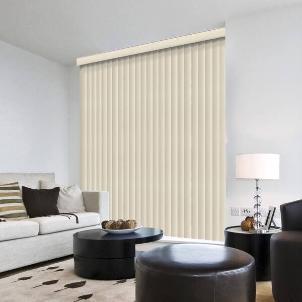Home Decorators Collection Suede White Cordless Textured Vertical Louvers (9 Pack) - 3.5 in. W x 75.5 in. L (Actual Size 3.5 in. W x 74 in. L )