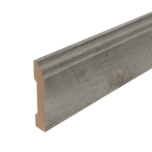 Pelican Gray 0.62 in. T x 3.3 in. W x 94.5 in. L Textured Wood Look Laminate Moulding/Trim Base Molding