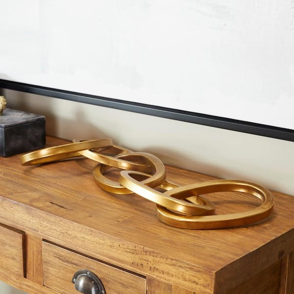 CosmoLiving by Cosmopolitan 6 in. x 3 in. Gold Metal Chain Sculpture