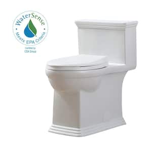 Erica 12 in. Rough-In 1-piece 1.28 GPF Single Flush Elongated Toilet in White and Seat Included