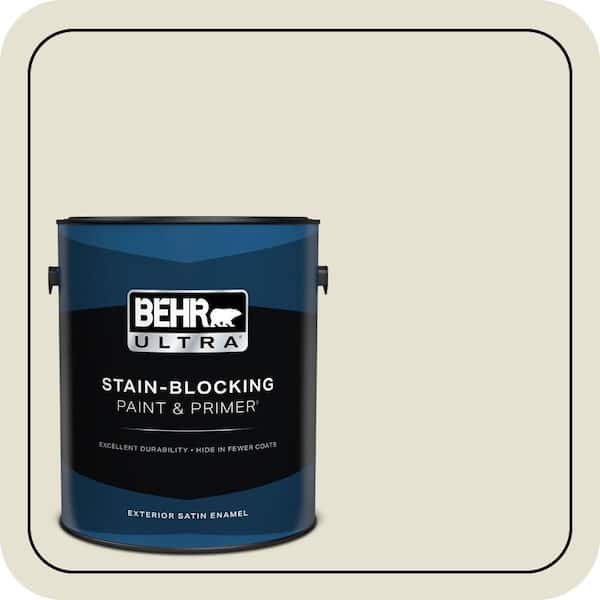 BEHR ULTRA 1 gal. #73 Off White Satin Enamel Exterior Paint & Primer