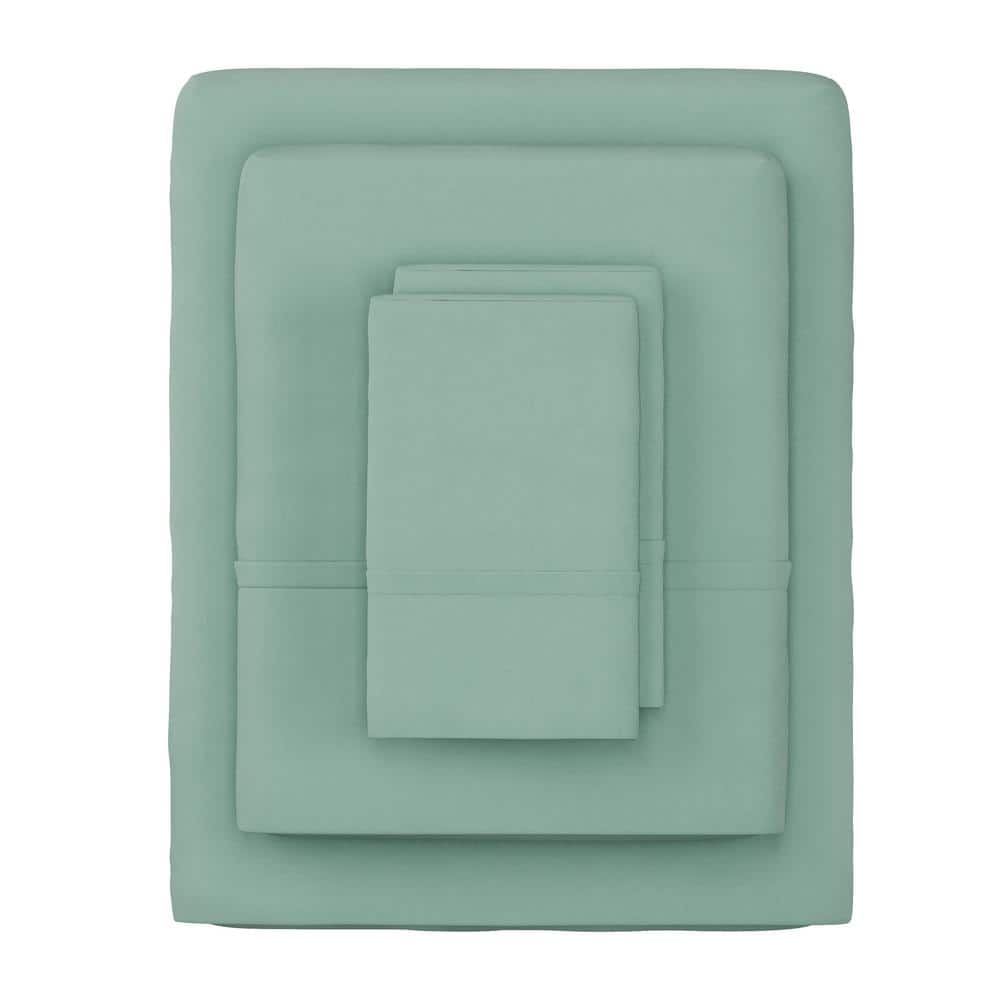 Sage Green Queen Size Microfiber Sheet Set with Pillowcases