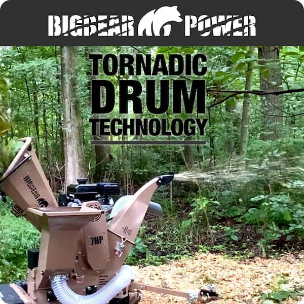 BIGBEAR POWER Tornadic 3 in. 7 HP Gas Powered Commercial Chipper