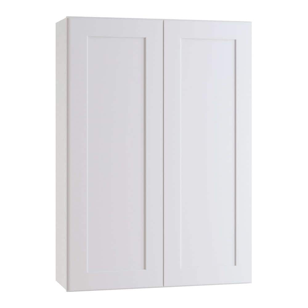 Newport Pacific White Plywood Shaker Assembled Wall Kitchen Cabinet Soft Close 36 in W x 12 in D x 36 in H