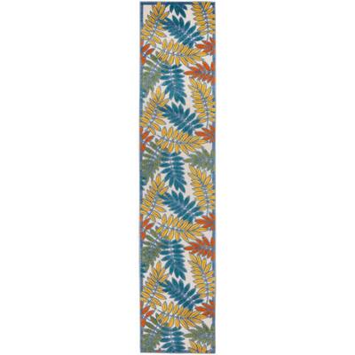 Aloha Ivory/Multi 2 ft. x 10 ft. Floral Contemporary Indoor/Outdoor Runner Rug
