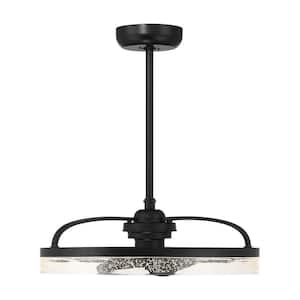 Lyria 24 in. W Indoor Matte Black Integrated LED Ceiling Fan D'Lier with Clear Seeded Acrylic and Remote Included