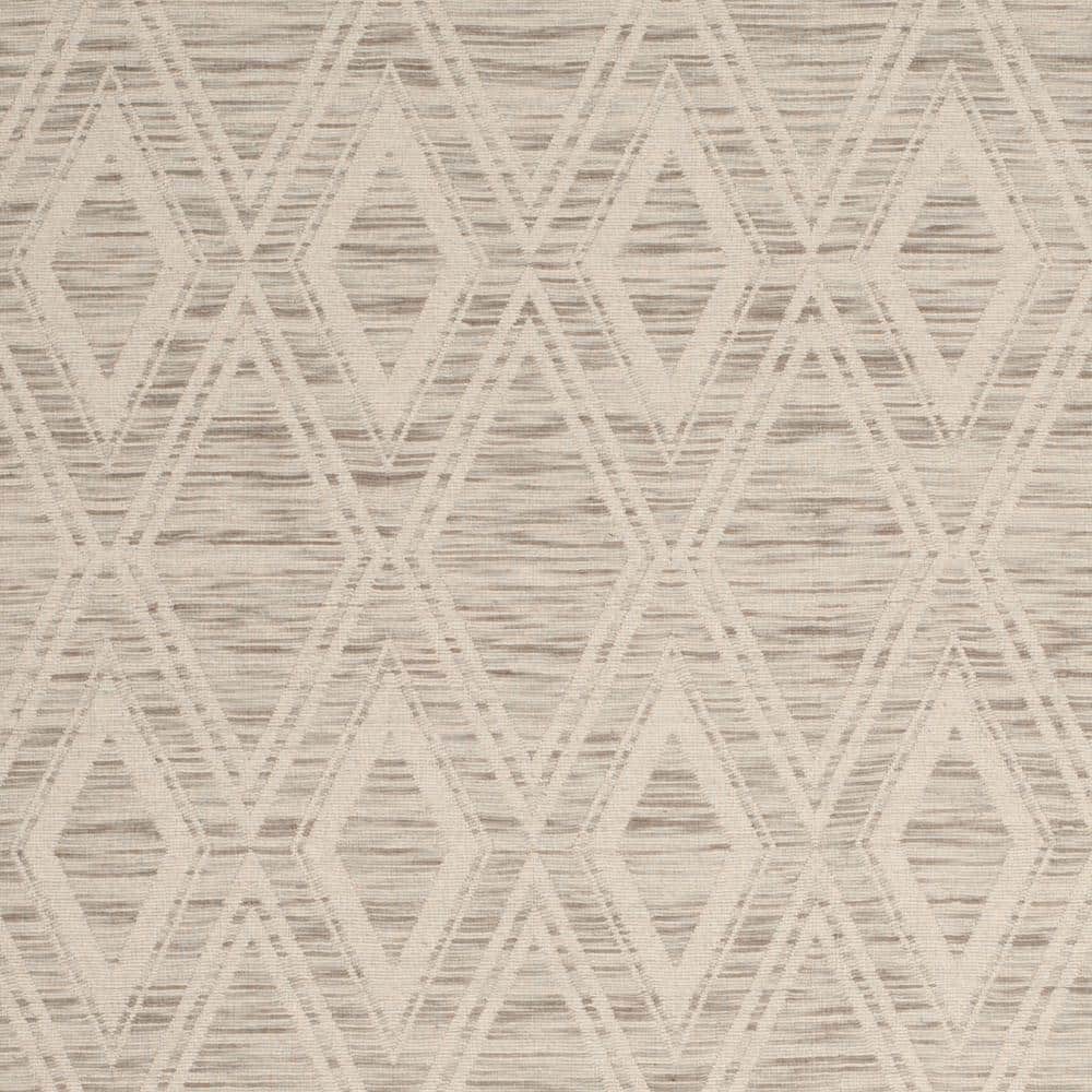 Ivory and Light Brown Geometric Wool Area Rug, 8' x 10'