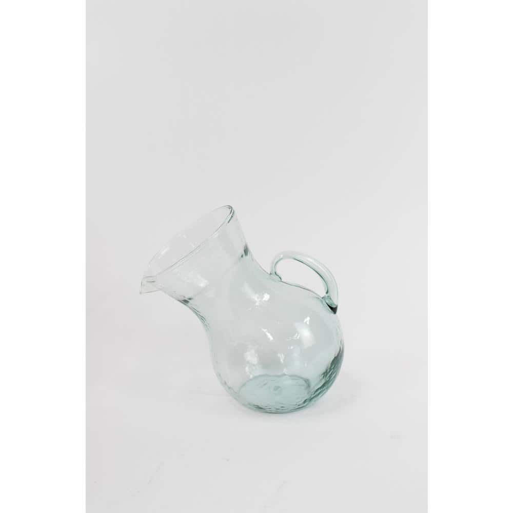 4.8 Qt. Clear Large Glass Pitcher Tilted CV424 - The Home Depot