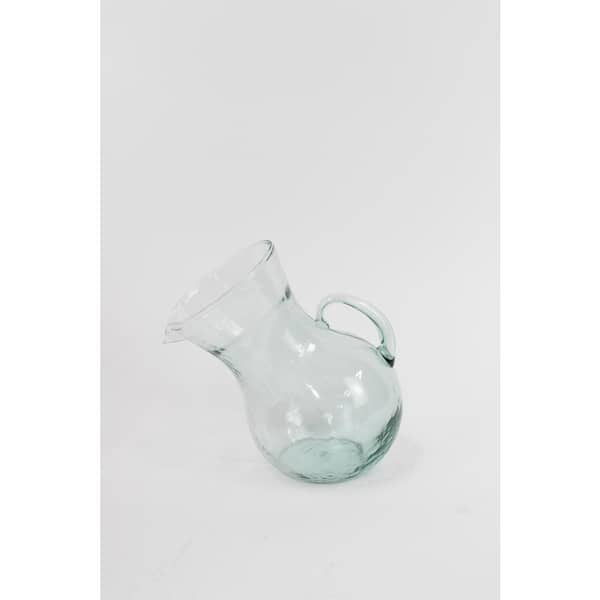 Glass Pitcher with Thick Weighted Bottom, Handle and Wide Spout, 48 Oz Clear
